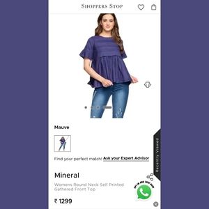 Mineral brand purple peplum top, size extra small